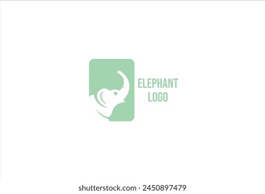 Ilustración vectorial con logotipo cuadrado de elefante