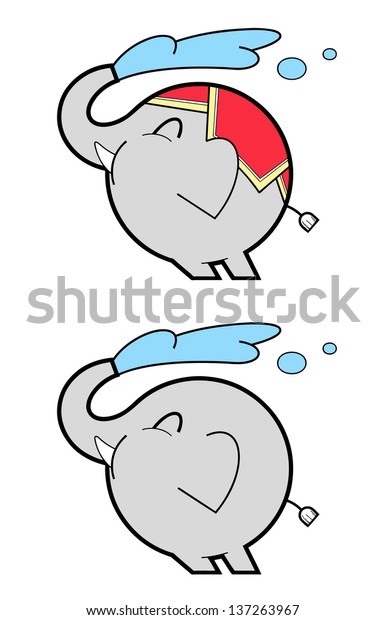 Elephant Squirting Water Cartoon Stock Vector Royalty Free Shutterstock