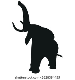 Elephant stands tall with its trunk raised is the air stock vector photo black and white eps ai illustrate silhouette graphic design background template