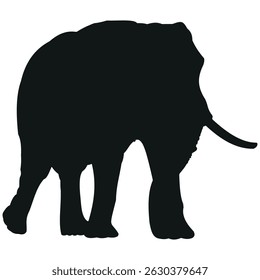 Elephant stands tall with its trunk raised is the air stock vector photo black and white eps ai illustrate silhouette graphic design background template