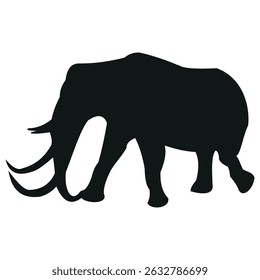 Elephant stands tall with its trunk raised is the air stock vector photo black and white eps ai illustrate silhouette graphic design background template