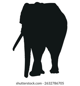 Elephant stands tall with its trunk raised is the air stock vector photo black and white eps ai illustrate silhouette graphic design background template