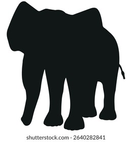 Elephant stands tall with its trunk raised is the air stock vector photo black and white eps ai illustrate silhouette graphic design background template