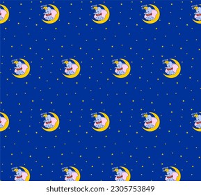 elephant and stars pattern desgin