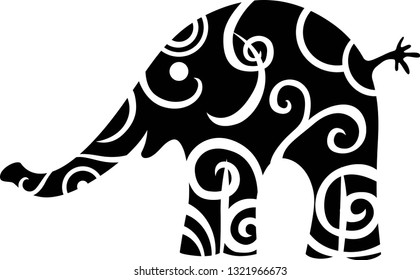 Elephant stencil art. 
Indian ornament