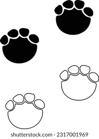 elephant step icon. elephant foot print steps sign. outline elephant step symbol. flat style.