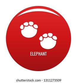 Elephant step icon. Simple illustration of elephant step vector icon for any design red