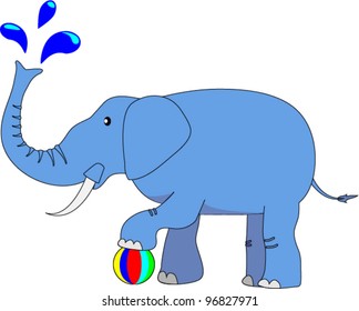 Elephant stepped on the ball