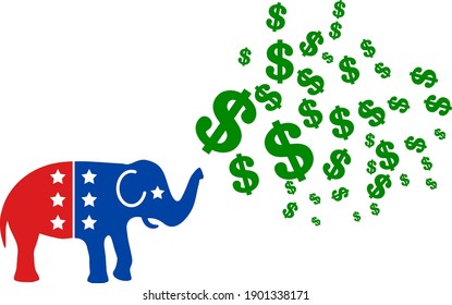 Elephant stimulus dollars icon with flat style. Isolated vector elephant stimulus dollars icon image, simple style.