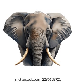 elephant with style hand drawn digital painting illustration