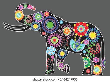 elephant in zentanglе style. Elephant tattoo