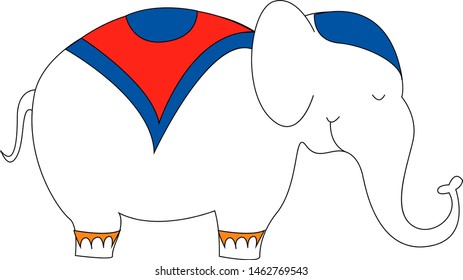 Elephant in suit. illustration. vector on white background.
