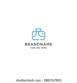 Elephant suitcase travel logo icon design template vector