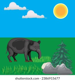 Elefant im sonnigen Vectordesign