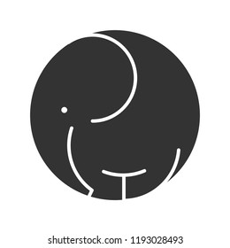 Elephant symbol icon wild animal black silhouette logo template. Vector illustration.