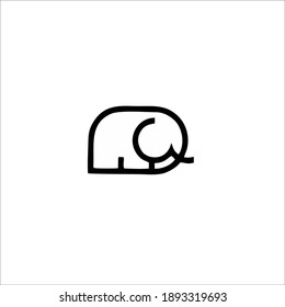 Elephant Symbol Logo. Vector Illustration.