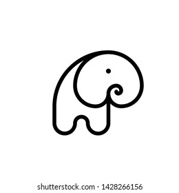 Elephant symbol. Logotype template. Modern style.