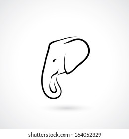 Elephant symbol - vector illustration