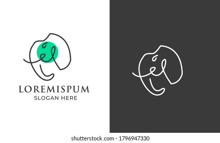 Elephant symbol - vector illustration in white background .logo design elephant,elephant minimal,graphics ,vintage retro logo design .elephant line art logo design 