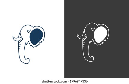 Elephant symbol - vector illustration in white background .logo design elephant,elephant minimal,graphics ,vintage retro logo design .elephant line art logo design 10