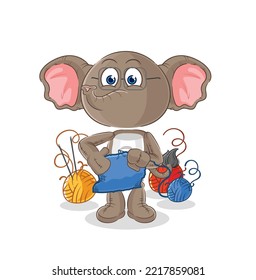 the elephant tailor mascot. cartoon vector