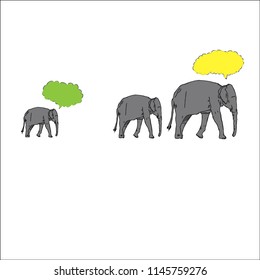 elephant talking and walking