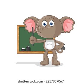 the elephant teacher vector. cartoon character