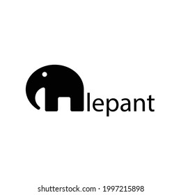 Icono de texto elefante en estilo plano de moda aislado en fondo blanco. Símbolo de diseño de sitio web, logotipo, aplicación, interfaz de usuario. Ilustración del vector, EPS