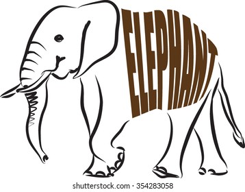 ELEPHANT text illustration