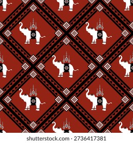 Elephant Thai pattern. Elephant Thai pattern can be used in fabric design for clothing, textile, wrapping, pant, background, wallpaper, carpet, shirt