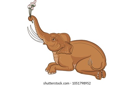 elephant in Thai traditional painting