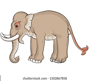 elephant in Thai traditional painting vector