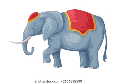 Elephant as Thailand Symbol and Famous Animal Vector Illustration