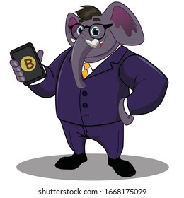 
An elephant that has financial knowledge.