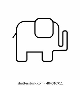 elephant thin line icon design. zoo animal vector illustration