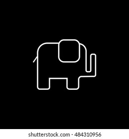  elephant thin line icon design. zoo animal vector illustration