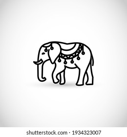 Elephant thin line style vector icon