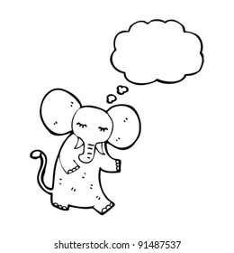 elephant with thought bubble cartoon