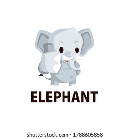elephant thump up mascot character logo vector icon illustration