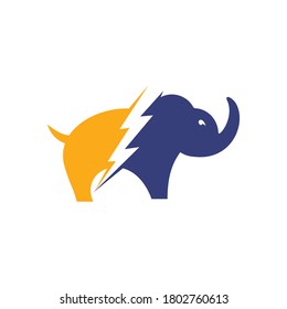 Elefantes Donner-Vektorlogo-Design.  Konzept des Netzelefanten-Logos