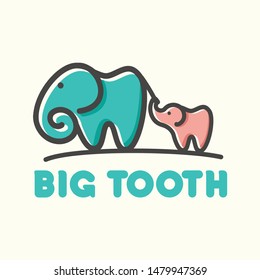 elephant tooth , for dental logo design