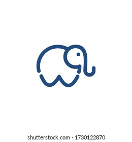 elephant and tooth vector line art icon logo simple and unique
