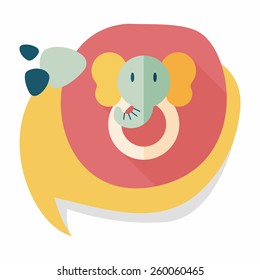 elephant toy flat icon with long shadow,eps10