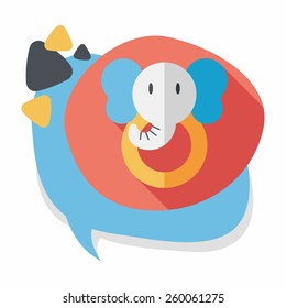 elephant toy flat icon with long shadow,eps10
