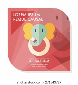 elephant toy flat icon with long shadow,eps10