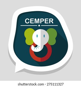 elephant toy flat icon with long shadow,eps10
