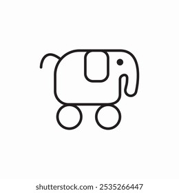 Vector de signo de icono de juguete de elefante