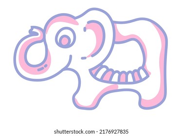 Elephant toy, isolated wooden plaything for children, rattler made of ecological material. Kindergarten and preschool. Scandinavian style for games. Kids and infants items. Vector in flat style