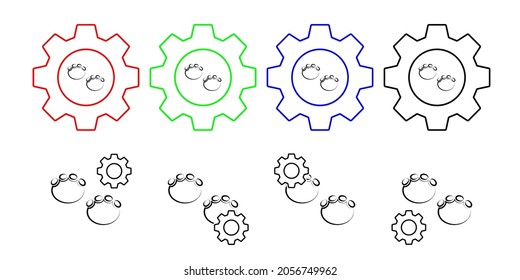 Elephant tracks vector icon in gear set illustration for ui and ux, website or mobile application