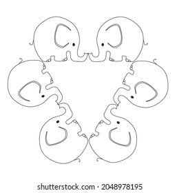 elephant triangle mandala coloring page 